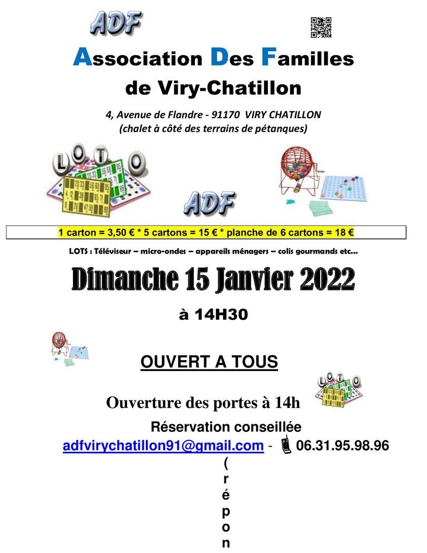 L'association des familles de Viry organise un loto