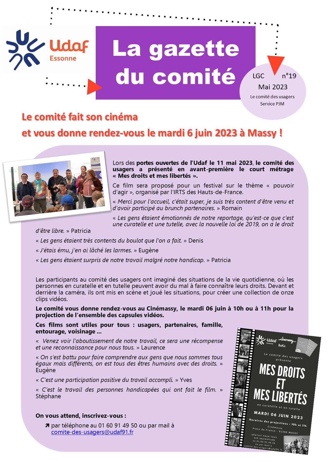 Gazette du Comité des usagers PJM Mai 2023