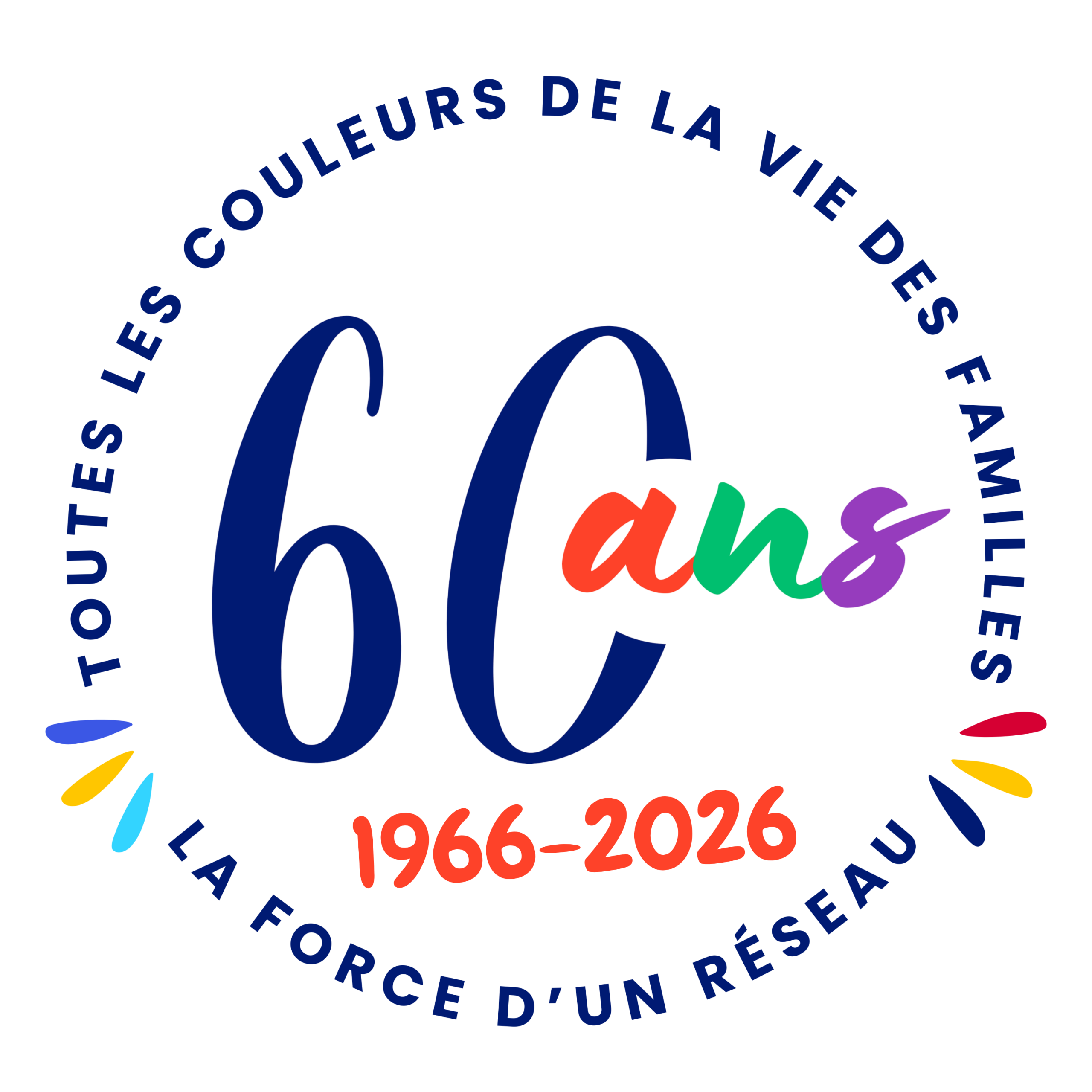 Toutes les couleurs de la vie des familles, la force d'un réseau. Udaf de l'Essonne 1966-2026, 60 ans.