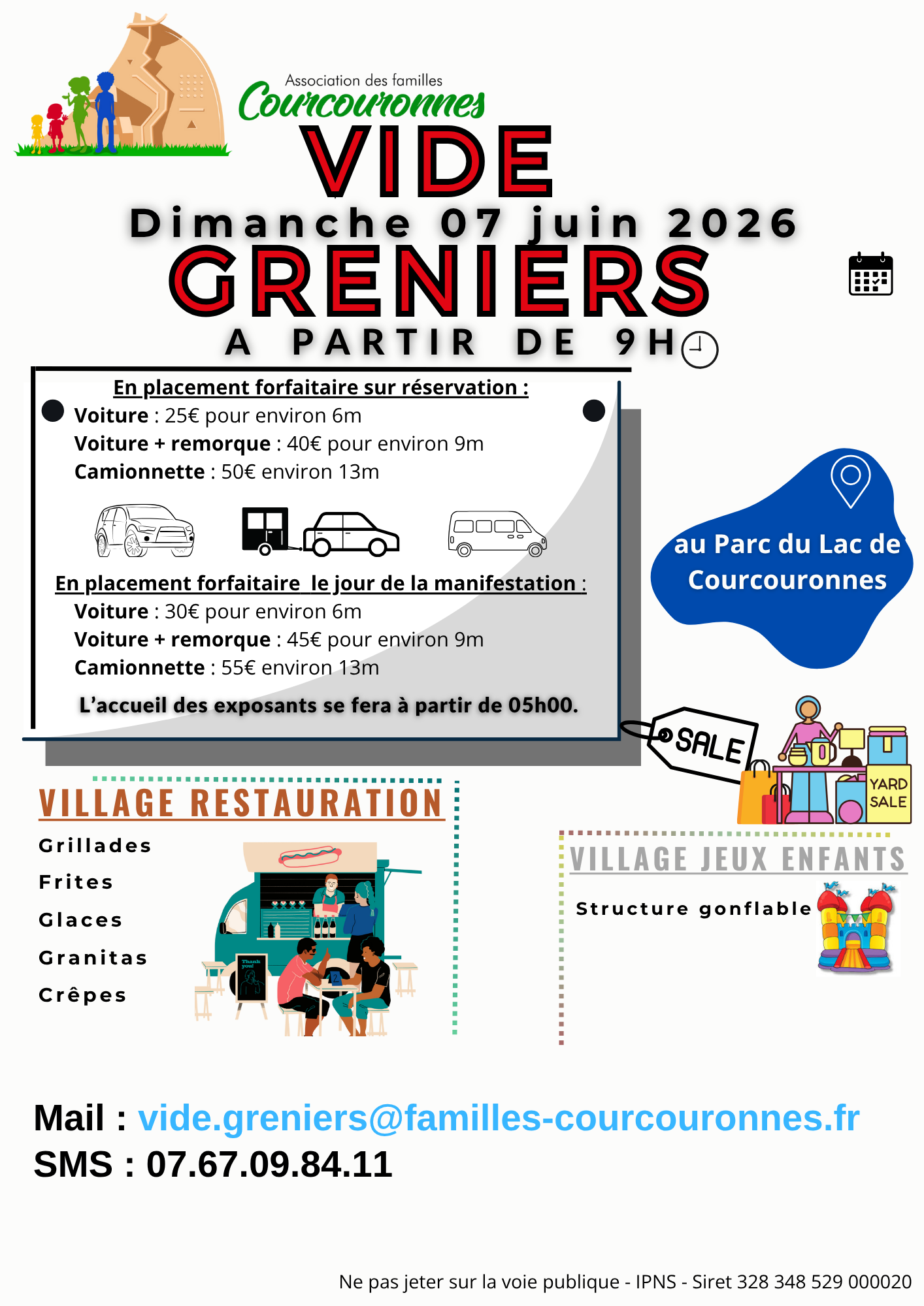 Vide-Greniers – Dimanche 07 juin 2026 au parc du Lac de Courcouronnes