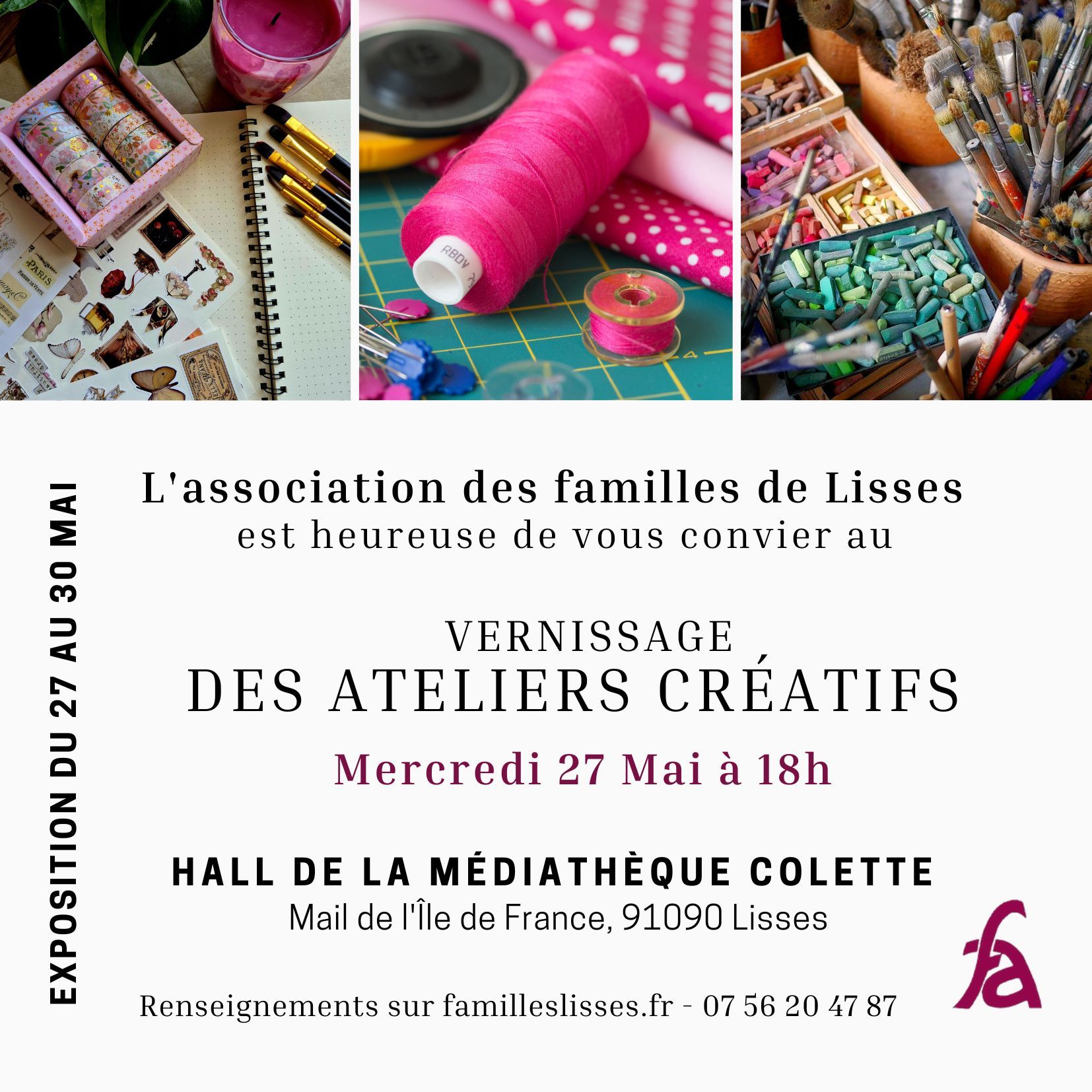 Association des familles de Lisses : vernissage des ateliers créatifs