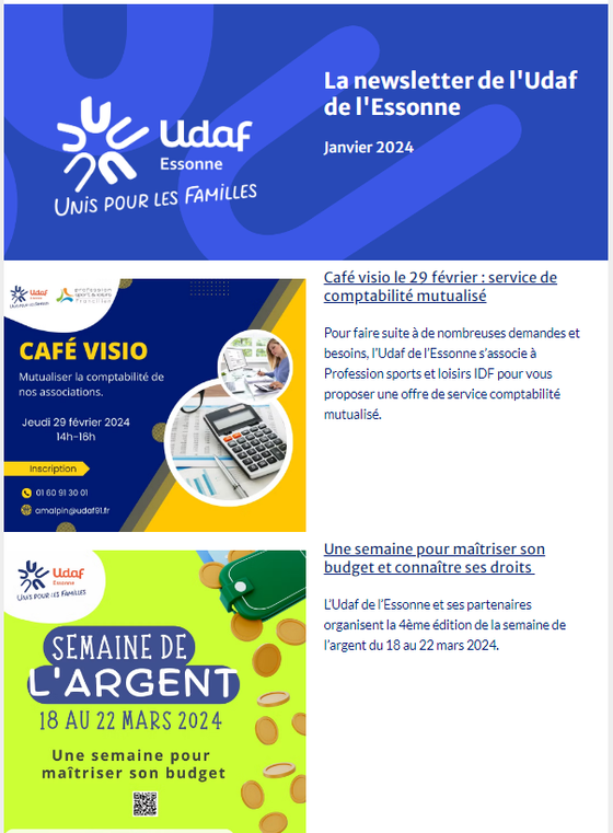 Page de couverture de la lettre d'information.