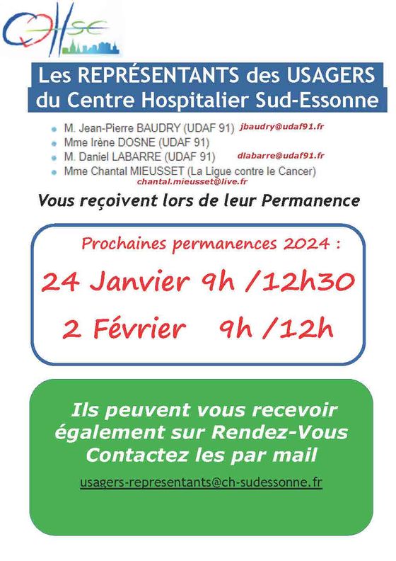 Permanence le 24 janvier et le 2 février
