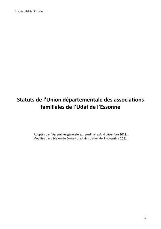 Une statuts Udaf